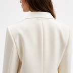 Women’s Ivory White Tailored Blazer with Black Buttons